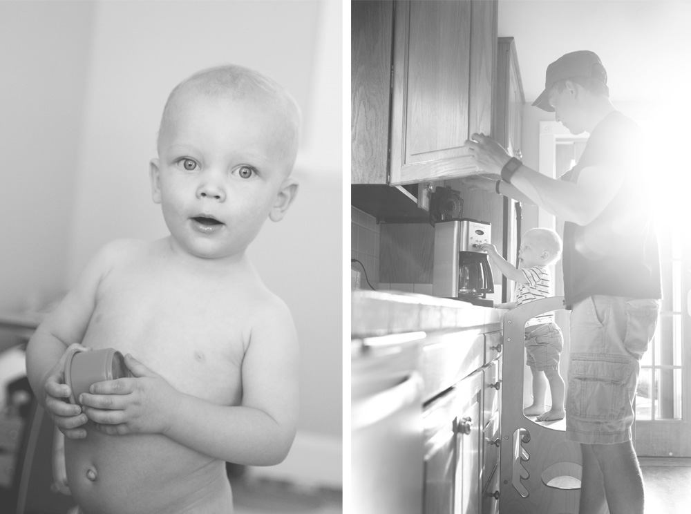 documentary family photography - baby helping dad