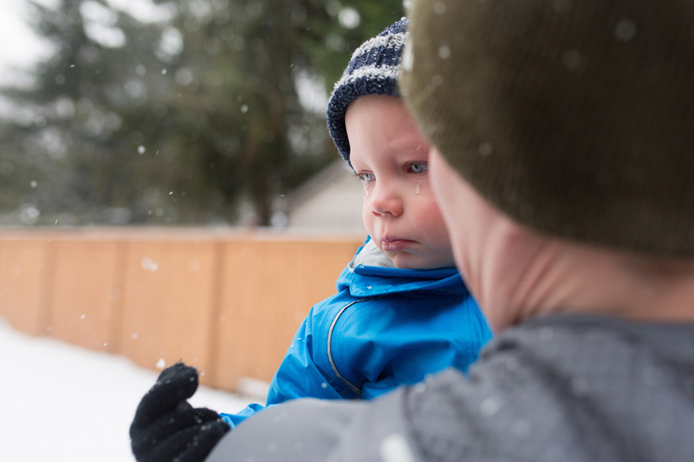documentary family photography - toddler in the snow